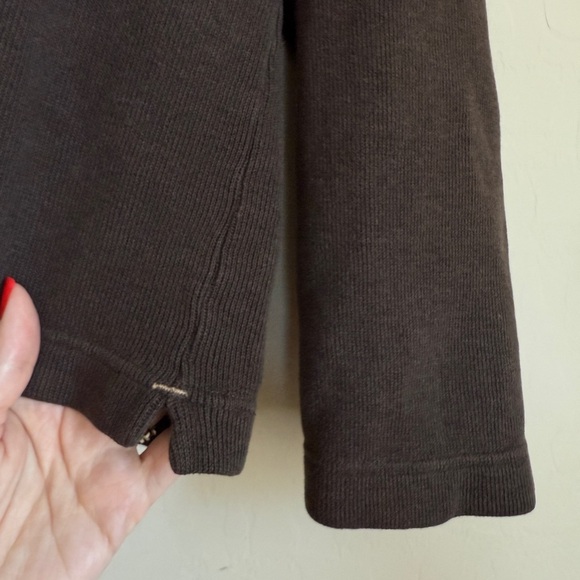 Y2K Banana Republic Quarter Zip Long Sleeve Brown Cotton Academia Old Money XL - Picture 6 of 7